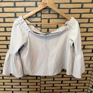 ASOS Tan Ruffle Sleeve Off Shoulder Top Size 6